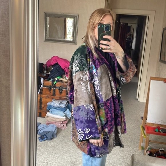 Asiacraft Textules Bohemian Multicolor Patchwork Women's Jacket - Picture 15 of 15